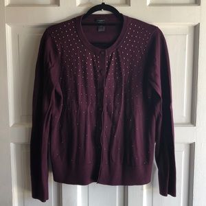 Ann Taylor Factory - button front sweater - L